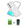 MARSİLYAN™- Galaxy S23 Kılıf Nova Asil Prime - Şeffaf 360 Full Body Arka Koruyucu + Raze Metal Kamera Lens - YL