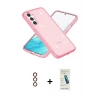 MARSİLYAN™- Galaxy S23 Kılıf Nova Asil Prime - Şeffaf Pasifik Cam Ekran Koruyucu + Metal Kamera Lens - KI