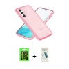 MARSİLYAN™- Galaxy S23 Kılıf Nova Asil Prime - Şeffaf Pasifik Cam Ekran Koruyucu + Raze Metal Kamera Lens - SH