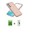 MARSİLYAN™- Galaxy S23 Kılıf Nova Asil Prime - Şeffaf Pasifik Cam Ekran Koruyucu + Raze Metal Kamera Lens - SH
