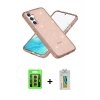 MARSİLYAN™- Galaxy S23 Kılıf Nova Asil Prime - Şeffaf Polymer Nano Ekran Koruyucu + Raze Metal Kamera Lens - MR