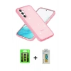 MARSİLYAN™- Galaxy S23 Kılıf Nova Asil Prime - Şeffaf Polymer Nano Ekran Koruyucu + Raze Metal Kamera Lens - MR