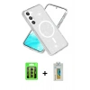 MARSİLYAN™- Galaxy S23 Kılıf Nova Asil Prime - Şeffaf Polymer Nano Ekran Koruyucu + Raze Metal Kamera Lens - MR