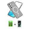 MARSİLYAN™- Galaxy S23 Kılıf Nova Asil Prime - Siyah 360 Mat Full Body Arka Koruyucu + Raze Metal Kamera Lens - SI