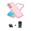 MARSİLYAN™- Galaxy S23 Kılıf Nova Asil Prime - Siyah 360 Mat Full Body Arka Koruyucu + Kamera Lens Koruma Cam - SF