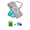 MARSİLYAN™- Galaxy S23 Kılıf Nova Asil Prime - Siyah 3D Antistatik Cam Ekran Koruyucu + Raze Metal Kamera Lens - SH