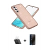 MARSİLYAN™- Galaxy S23 Kılıf Nova Asil Prime - Siyah 3D Antistatik Hayalet Cam Ekran Koruyucu + Kamera Lens Koruma Cam - SF