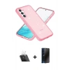 MARSİLYAN™- Galaxy S23 Kılıf Nova Asil Prime - Siyah 3D Antistatik Hayalet Cam Ekran Koruyucu + Kamera Lens Koruma Cam - SF