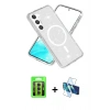 MARSİLYAN™- Galaxy S23 Kılıf Nova Asil Prime - Siyah 3D Antistatik Seramik Nano Ekran Koruyucu + Raze Metal Kamera Lens - MR