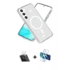 MARSİLYAN™- Galaxy S23 Kılıf Nova Asil Prime - Siyah 3D Antistatik Seramik Nano Ekran Koruyucu + Kamera Lens Koruma Cam - SF