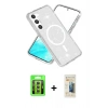 MARSİLYAN™- Galaxy S23 Kılıf Nova Asil Prime - Siyah 6D Mat Seramik Hayalet Nano Ekran Koruyucu + Raze Metal Kamera Lens - SI