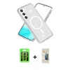 MARSİLYAN™- Galaxy S23 Kılıf Nova Asil Prime - Siyah 6D Mat Seramik Hayalet Nano Ekran Koruyucu + Raze Metal Kamera Lens - SH