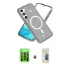 MARSİLYAN™- Galaxy S23 Kılıf Nova Asil Prime - Siyah 6D Mat Seramik Hayalet Nano Ekran Koruyucu + Raze Metal Kamera Lens - SH