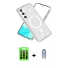 MARSİLYAN™- Galaxy S23 Kılıf Nova Asil Prime - Siyah Joko Magic 5D Cam + Raze Metal Kamera Lens - SH