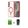 MARSİLYAN™- Galaxy S23 Kılıf Nova Işık Özel Seri - Şeffaf 360 Full Body Arka Koruyucu + Raze Metal Kamera Lens - GI