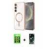 MARSİLYAN™- Galaxy S23 Kılıf Nova Işık Özel Seri - Şeffaf 360 Full Body Arka Koruyucu + Raze Metal Kamera Lens - SI