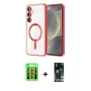 MARSİLYAN™- Galaxy S23 Kılıf Nova Işık Özel Seri - Şeffaf 360 Full Body Arka Koruyucu + Raze Metal Kamera Lens - YL