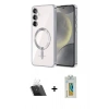 MARSİLYAN™- Galaxy S23 Kılıf Nova Işık Özel Seri - Şeffaf Polymer Nano Ekran Koruyucu + Kamera Lens Koruma Cam - SF