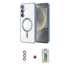 MARSİLYAN™- Galaxy S23 Kılıf Nova Işık Özel Seri - Şeffaf Polymer Nano Ekran Koruyucu + Metal Kamera Lens - KI
