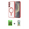 MARSİLYAN™- Galaxy S23 Kılıf Nova Işık Özel Seri - Şeffaf Polymer Nano Ekran Koruyucu + Raze Metal Kamera Lens - SH