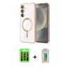 MARSİLYAN™- Galaxy S23 Kılıf Nova Işık Özel Seri - Şeffaf Polymer Nano Ekran Koruyucu + Raze Metal Kamera Lens - SH