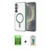 MARSİLYAN™- Galaxy S23 Kılıf Nova Işık Özel Seri - Şeffaf Polymer Nano Ekran Koruyucu + Raze Metal Kamera Lens - YL