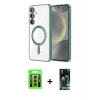 MARSİLYAN™- Galaxy S23 Kılıf Nova Işık Özel Seri - Siyah 360 Mat Full Body Arka Koruyucu + Raze Metal Kamera Lens - MR