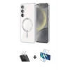 MARSİLYAN™- Galaxy S23 Kılıf Nova Işık Özel Seri - Siyah 3D Antistatik Seramik Nano Ekran Koruyucu + Kamera Lens Koruma Cam - SF