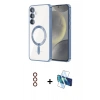 MARSİLYAN™- Galaxy S23 Kılıf Nova Işık Özel Seri - Siyah 3D Antistatik Seramik Nano Ekran Koruyucu + Metal Kamera Lens - KI