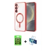 MARSİLYAN™- Galaxy S23 Kılıf Nova Işık Özel Seri - Siyah 3D Antistatik Seramik Nano Ekran Koruyucu + Raze Metal Kamera Lens - GI