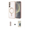 MARSİLYAN™- Galaxy S23 Kılıf Nova Işık Özel Seri - Siyah 6D Mat Seramik Hayalet Nano Ekran Koruyucu + Metal Kamera Lens - KI