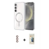 MARSİLYAN™- Galaxy S23 Kılıf Nova Işık Özel Seri - Siyah 6D Mat Seramik Hayalet Nano Ekran Koruyucu + Metal Kamera Lens - KI
