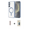 MARSİLYAN™- Galaxy S23 Kılıf Nova Işık Özel Seri - Siyah 6D Mat Seramik Hayalet Nano Ekran Koruyucu + Metal Kamera Lens - KI