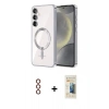 MARSİLYAN™- Galaxy S23 Kılıf Nova Işık Özel Seri - Siyah 6D Mat Seramik Hayalet Nano Ekran Koruyucu + Metal Kamera Lens - KI