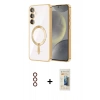 MARSİLYAN™- Galaxy S23 Kılıf Nova Işık Özel Seri - Siyah 6D Mat Seramik Hayalet Nano Ekran Koruyucu + Metal Kamera Lens - KI