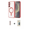 MARSİLYAN™- Galaxy S23 Kılıf Nova Işık Özel Seri - Siyah 6D Mat Seramik Hayalet Nano Ekran Koruyucu + Metal Kamera Lens - KI