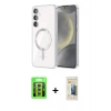MARSİLYAN™- Galaxy S23 Kılıf Nova Işık Özel Seri - Siyah 6D Mat Seramik Hayalet Nano Ekran Koruyucu + Raze Metal Kamera Lens - SI