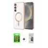 MARSİLYAN™- Galaxy S23 Kılıf Nova Işık Özel Seri - Siyah 6D Mat Seramik Hayalet Nano Ekran Koruyucu + Raze Metal Kamera Lens - SI