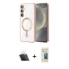 MARSİLYAN™- Galaxy S23 Kılıf Nova Işık Özel Seri - Siyah 6D Mat Seramik Hayalet Nano Ekran Koruyucu + Kamera Lens Koruma Cam - SF
