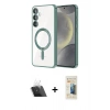MARSİLYAN™- Galaxy S23 Kılıf Nova Işık Özel Seri - Siyah 6D Mat Seramik Hayalet Nano Ekran Koruyucu + Kamera Lens Koruma Cam - SF