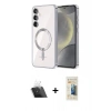 MARSİLYAN™- Galaxy S23 Kılıf Nova Işık Özel Seri - Siyah 6D Mat Seramik Hayalet Nano Ekran Koruyucu + Kamera Lens Koruma Cam - SF