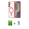 MARSİLYAN™- Galaxy S23 Kılıf Nova Işık Özel Seri - Siyah Joko Magic 5D Cam + Raze Metal Kamera Lens - GS