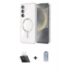 MARSİLYAN™- Galaxy S23 Kılıf Nova Işık Özel Seri - Siyah Joko Magic 5D Cam + Şeffaf Kamera Lens Koruma Cam