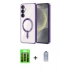 MARSİLYAN™- Galaxy S23 Kılıf Nova Işık Özel Seri - Siyah Joko Magic 5D Cam + Raze Metal Kamera Lens - SH
