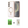 MARSİLYAN™- Galaxy S23 Kılıf Nova Işık Özel Seri - Siyah Mat Seramik Nano Ekran Koruyucu + Raze Metal Kamera Lens - GS