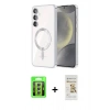 MARSİLYAN™- Galaxy S23 Kılıf Nova Işık Özel Seri - Siyah Mat Seramik Nano Ekran Koruyucu + Raze Metal Kamera Lens - GS