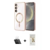 MARSİLYAN™- Galaxy S23 Kılıf Nova Işık Özel Seri - Siyah Mat Seramik Nano Ekran Koruyucu + Şeffaf Kamera Lens Koruma Cam
