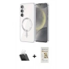 MARSİLYAN™- Galaxy S23 Kılıf Nova Işık Özel Seri - Siyah Mat Seramik Nano Ekran Koruyucu + Şeffaf Kamera Lens Koruma Cam