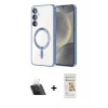 MARSİLYAN™- Galaxy S23 Kılıf Nova Işık Özel Seri - Siyah Mat Seramik Nano Ekran Koruyucu + Şeffaf Kamera Lens Koruma Cam