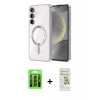 MARSİLYAN™- Galaxy S23 Kılıf Nova Işık Özel Seri - Siyah Mat Seramik Nano Ekran Koruyucu + Siyah Raze Metal Kamera Lens